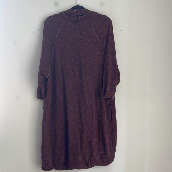 Free People Beach 100% cotton cowl neck knit hi low hem sweater dress sz OS - Picture 8 of 8